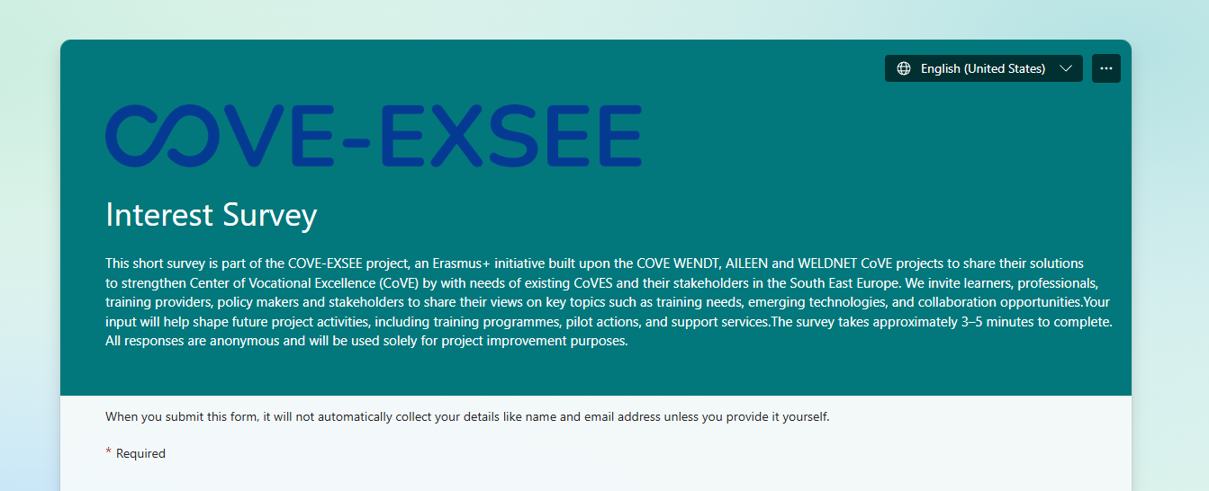 COVE-EXSEE Interest Survey
